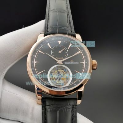 Swiss Jaeger-Lecoultre Master Grand Tourbillon Replica Watch Black Dial 42MM